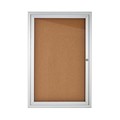 Adiroffice 24" x 36" Grey Lockable Enclosed Cork Bulletin Memo Board ADI504-01-SC